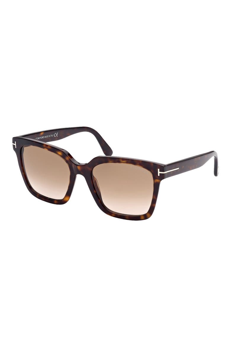 Selby 55mm Square Sunglasses, Alternate, color, HAVANA BROWN