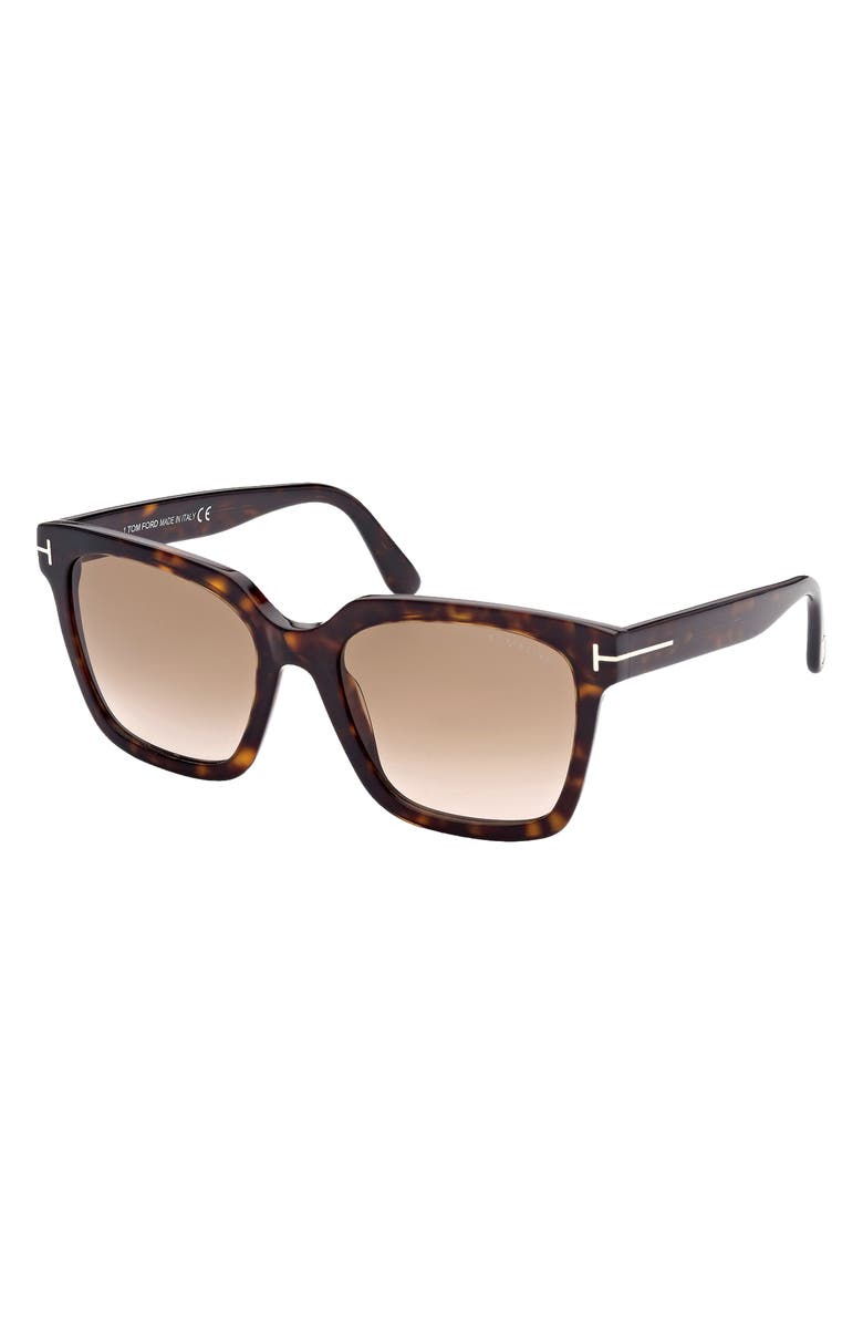 TOM FORD Selby 55mm Square Sunglasses, Alternate, color, Havana Brown