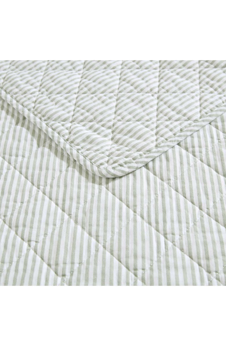 Laura Ashley Oxford Cotton Quilt & Sham 3-Piece Set, Alternate, color, Green