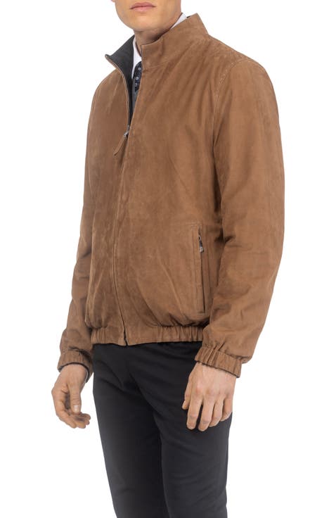 Men's Genuine Nubuck Jacket Reversible To Cashmere & Wool Crafted From Loro Piana