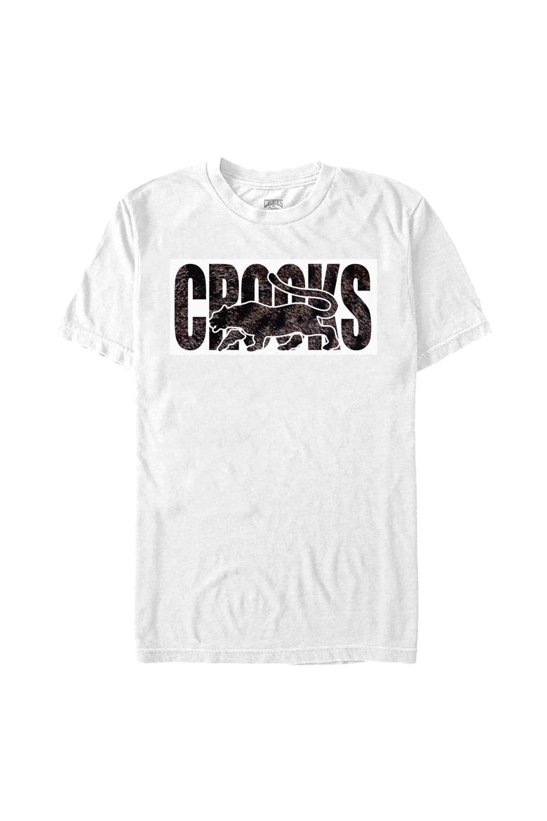 Men's Crooks & Castles Tiger Fur White Print  Graphic T-Shirt, Main, color, White