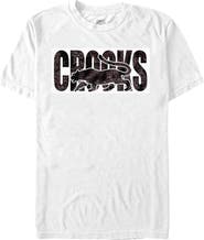 Crooks & Castles Men's Crooks & Castles Tiger Fur White Print Graphic T-Shirt