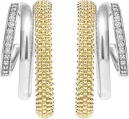 LAGOS Caviar Lux Pavé Diamond Hoop Earrings