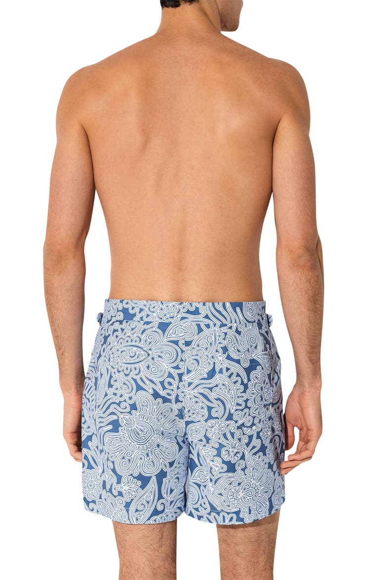 Fallow Floral Side Adjuster Swim Trunks, Alternate, color, AIRFORCE BLUE