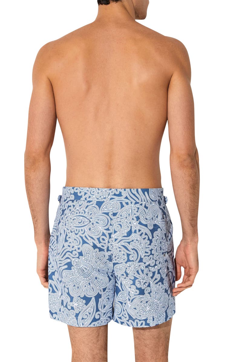 Reiss Fallow Floral Side Adjuster Swim Trunks, Alternate, color, Airforce Blue