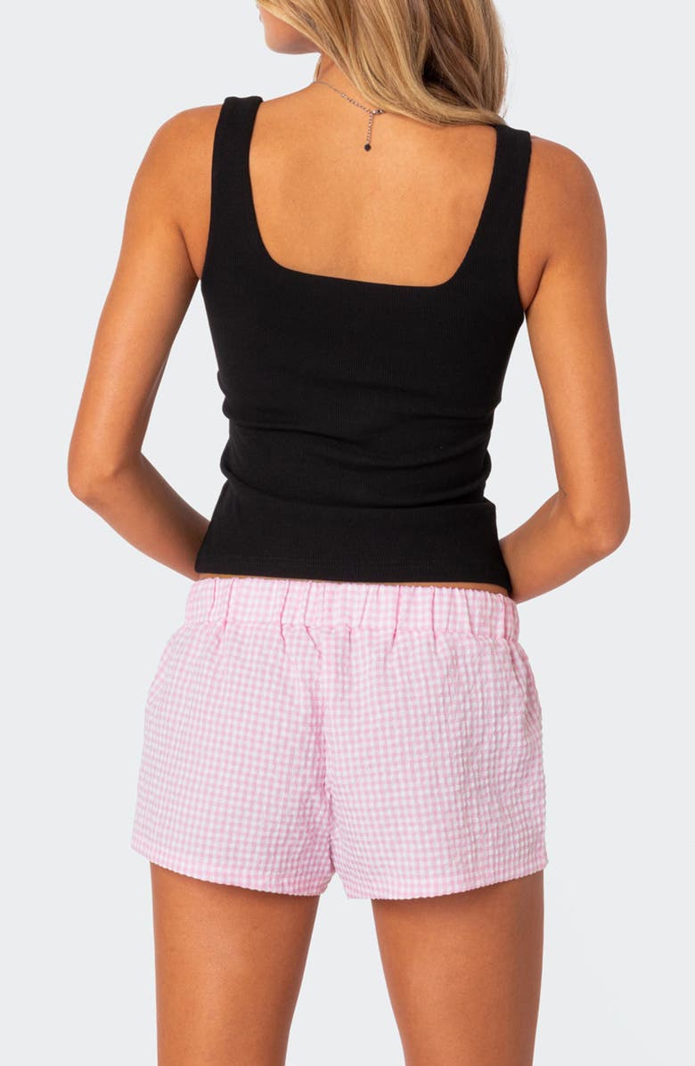 EDIKTED Lola Bow Rib Tank, Alternate, color, Black