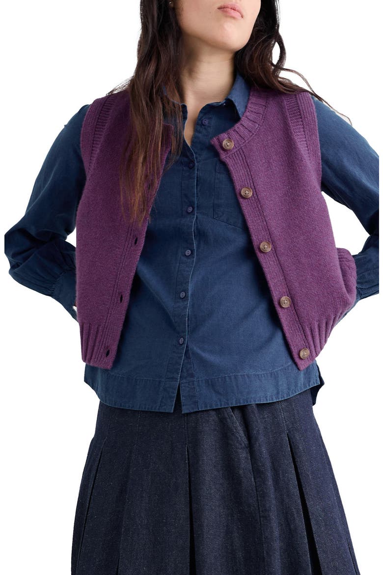 Derwenn Merino Wool Blend Sweater Vest, Main, color, KNIT MELANGE SPRING HEATHER