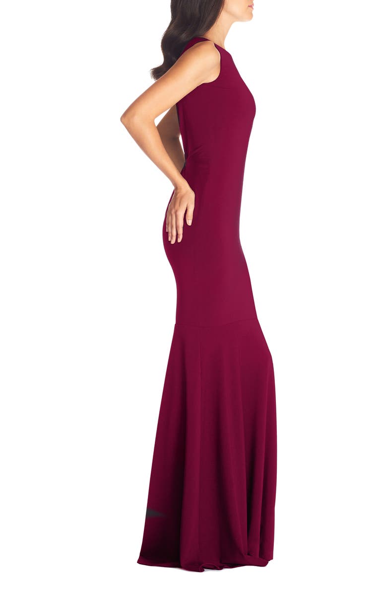 Dress the Population Leighton Sleeveless Mermaid Evening Gown, Alternate, color, Dark Magenta