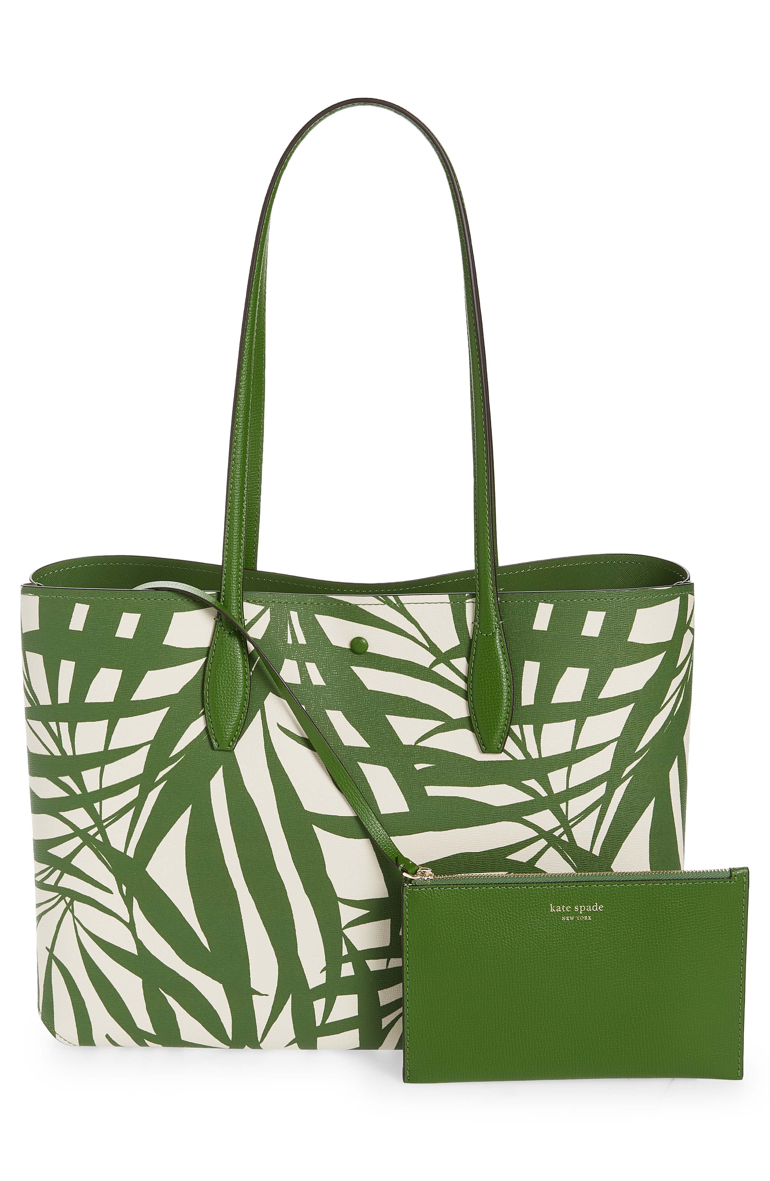Kate Spade New York all day palm fronds tote bag, Alternate, color, 