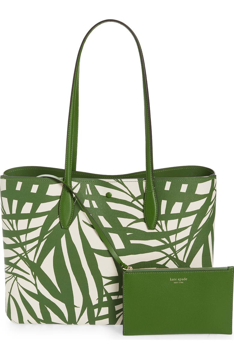Kate Spade New York all day palm fronds tote bag, Alternate, color,