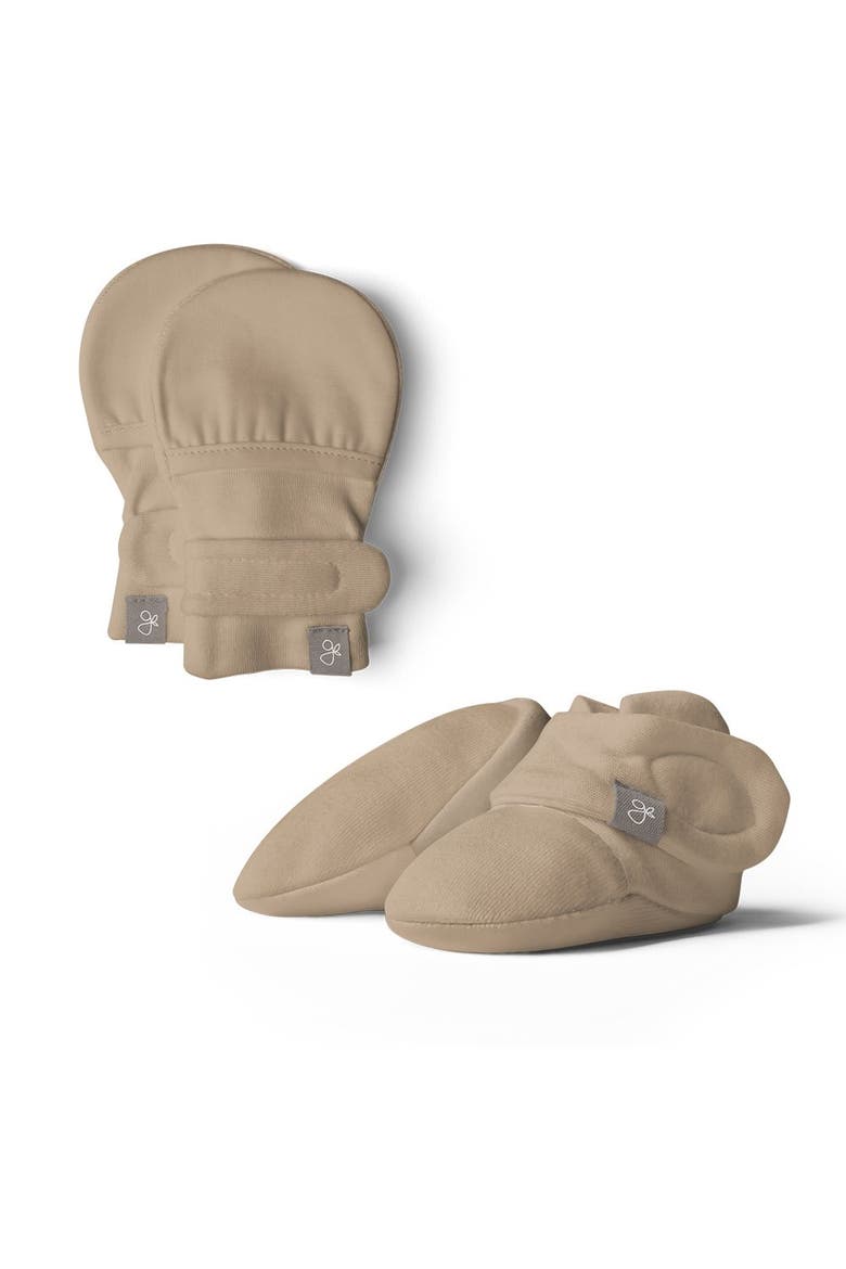 Goumi Stay On Baby Mitts & Boots Set, Main, color, sandstone