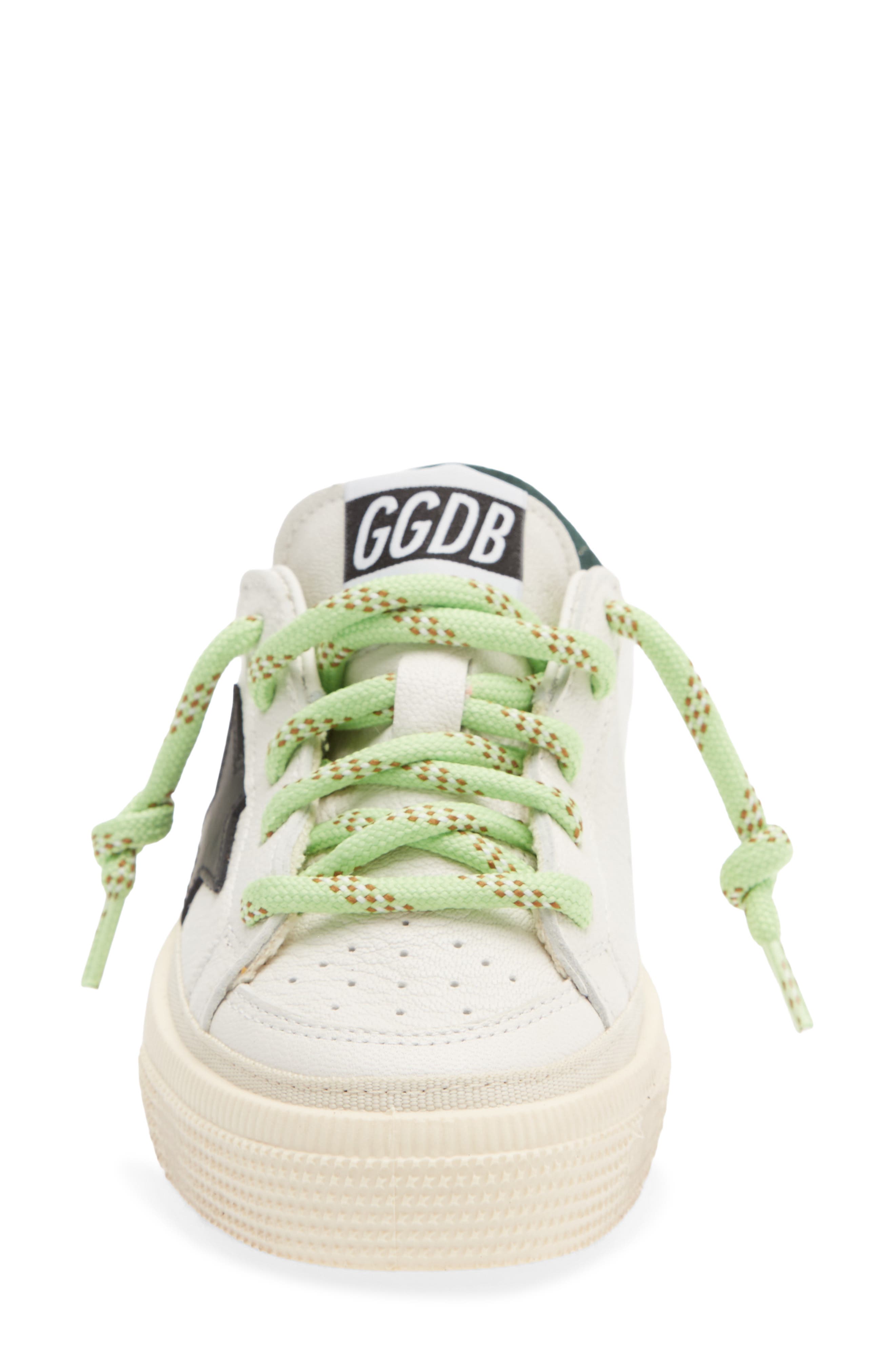 Kids' May Sneaker, Alternate, color, WHITE/ BLACK/ GREEN
