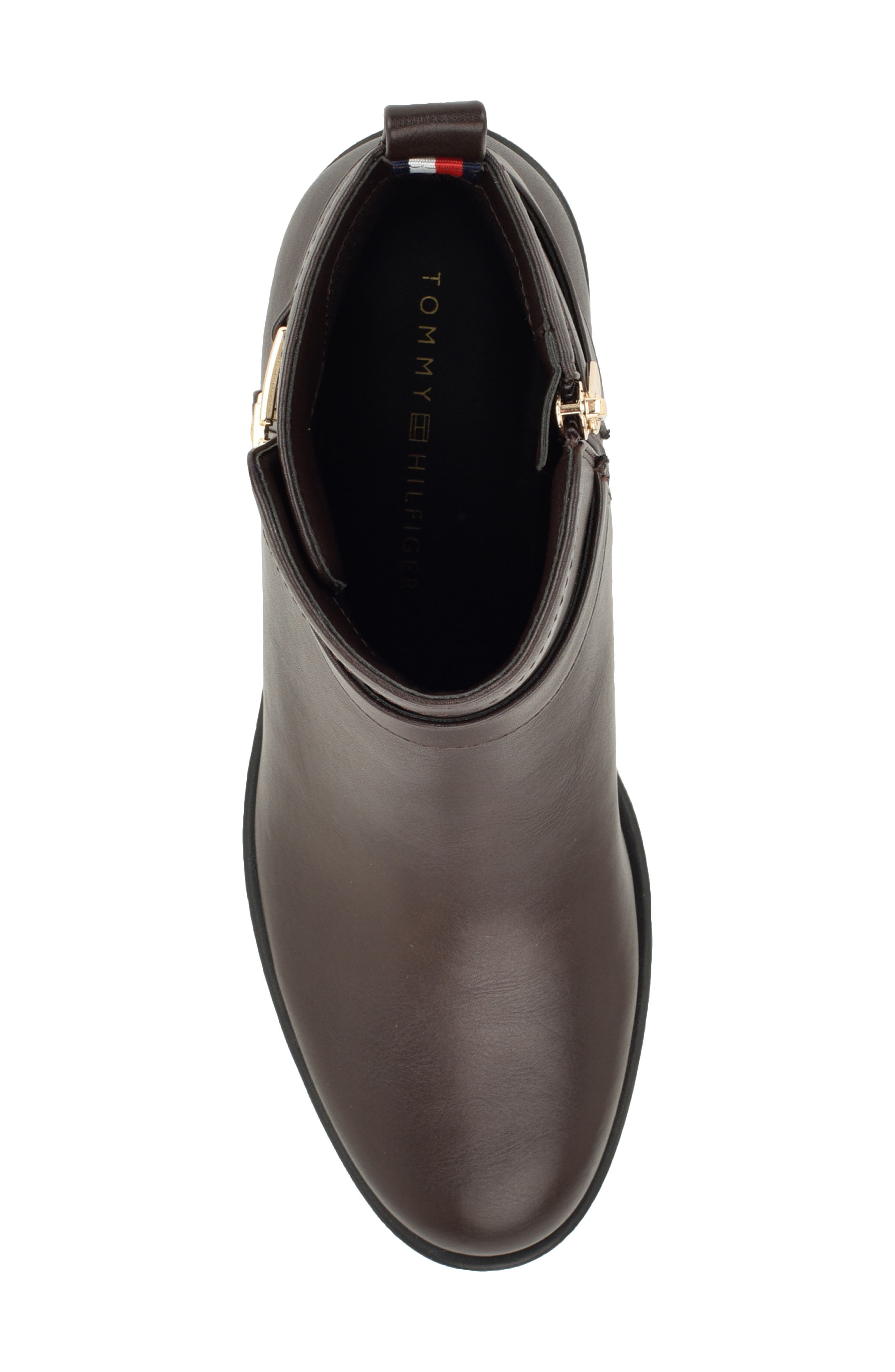 Idala Faux Leather Bootie, Alternate, color, DARK BROWN