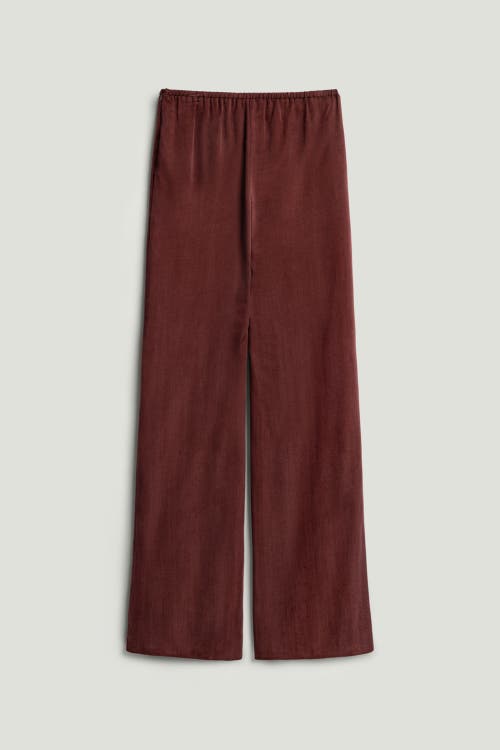 Nocturne Fluid Tailored Wide-leg Pants In Burgundy
