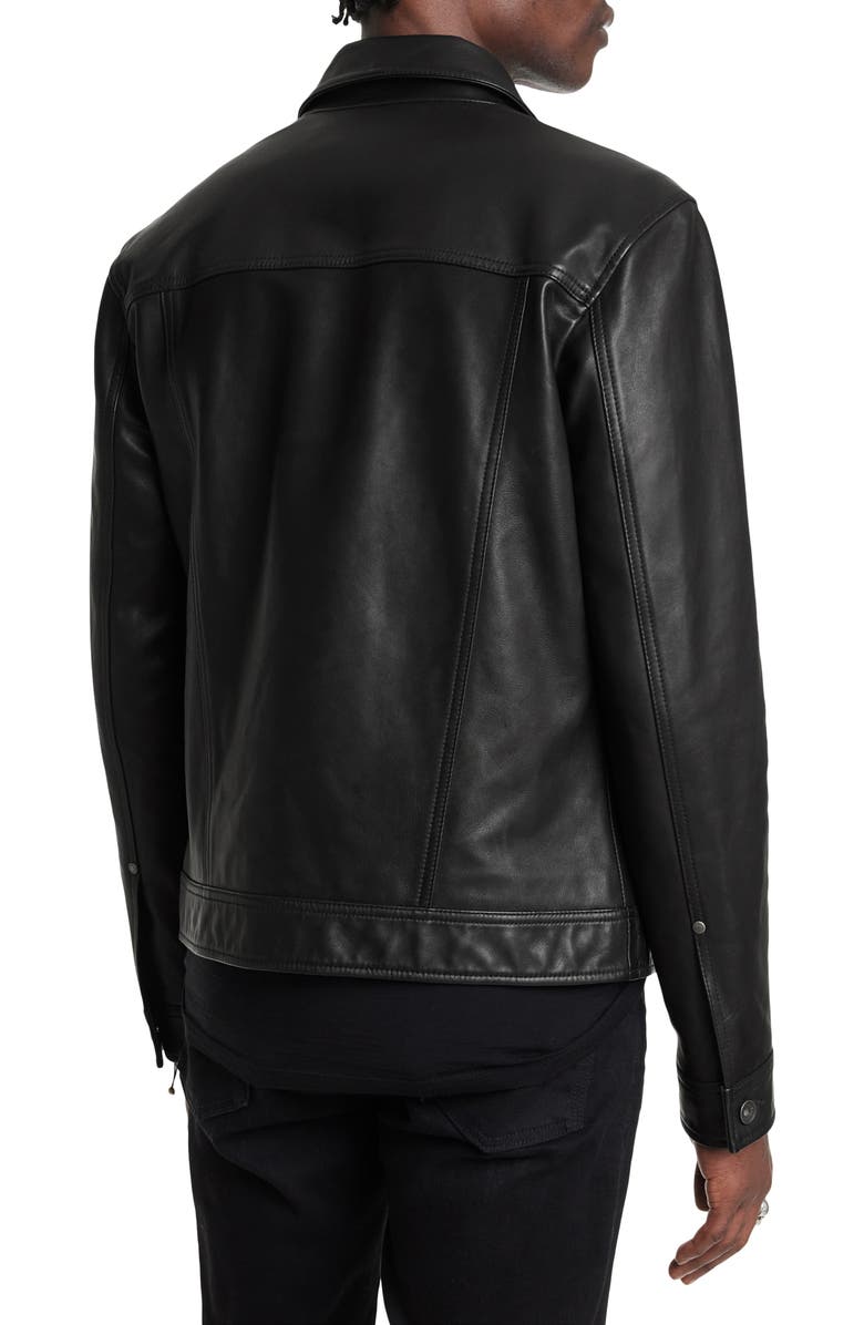 John Varvatos Terrance Leather Trucker Jacket, Alternate, color,