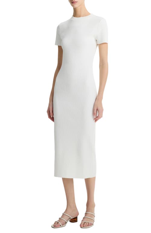 Vince Ribbed Body-con Sweater Dress In Off White