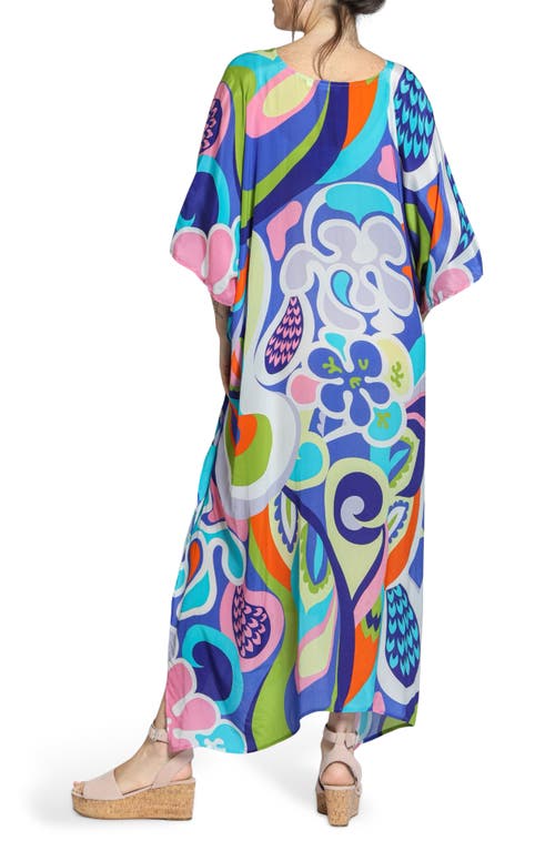Apny Print Midi Caftan In Multi