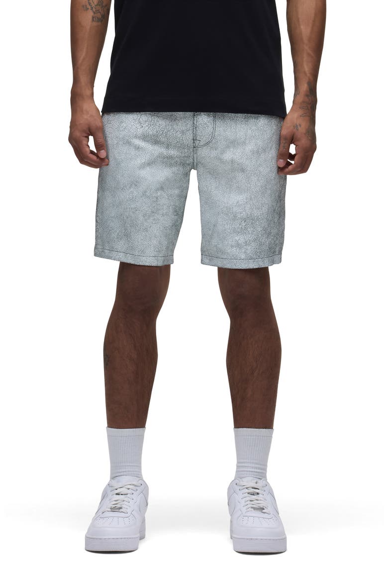 Clint Leather Five Pocket Shorts, Main, color, CRACKED WHITE