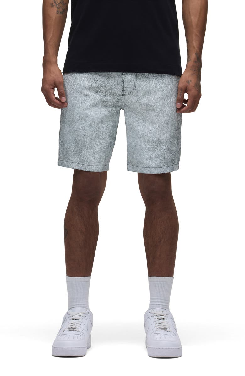 Hudson Jeans Clint Leather Five Pocket Shorts, Main, color, Cracked White
