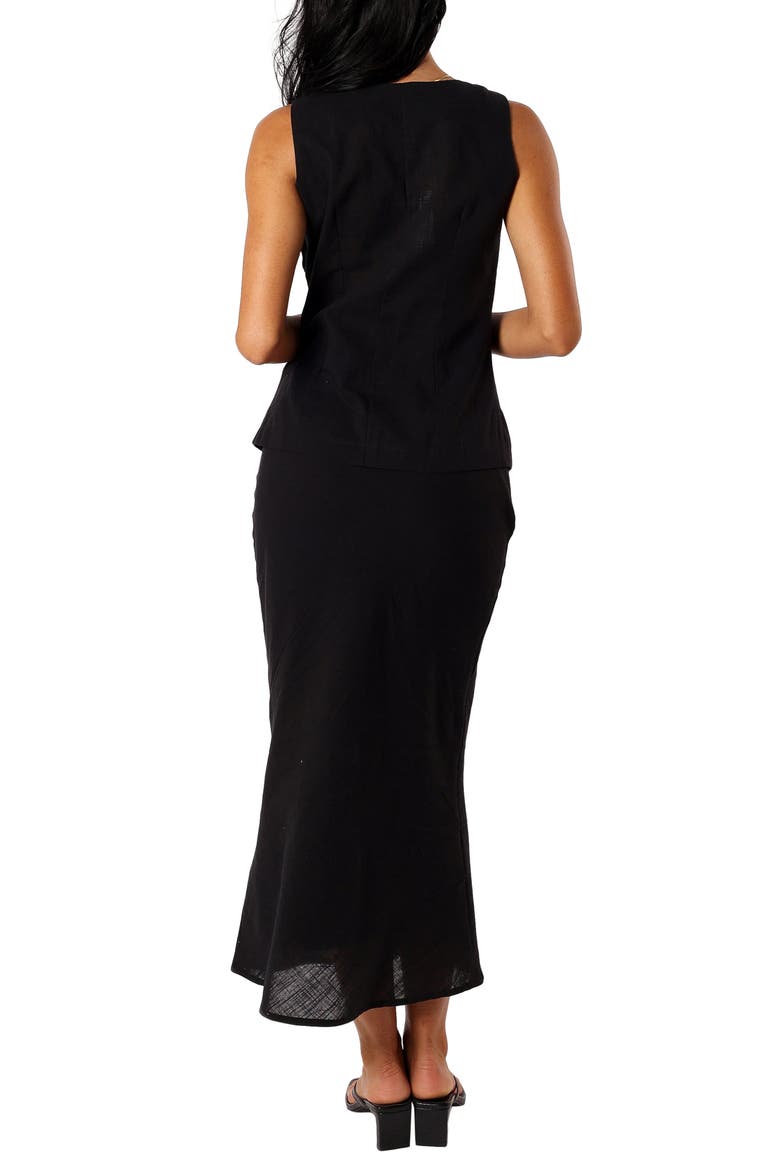 Peter Cotton Vest & Maxi Skirt, Alternate, color, BLACK
