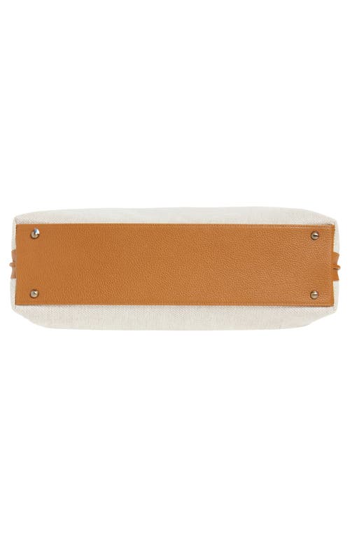 Akris Medium Ai Canvas Convertible Tote In Stucco/cuoio