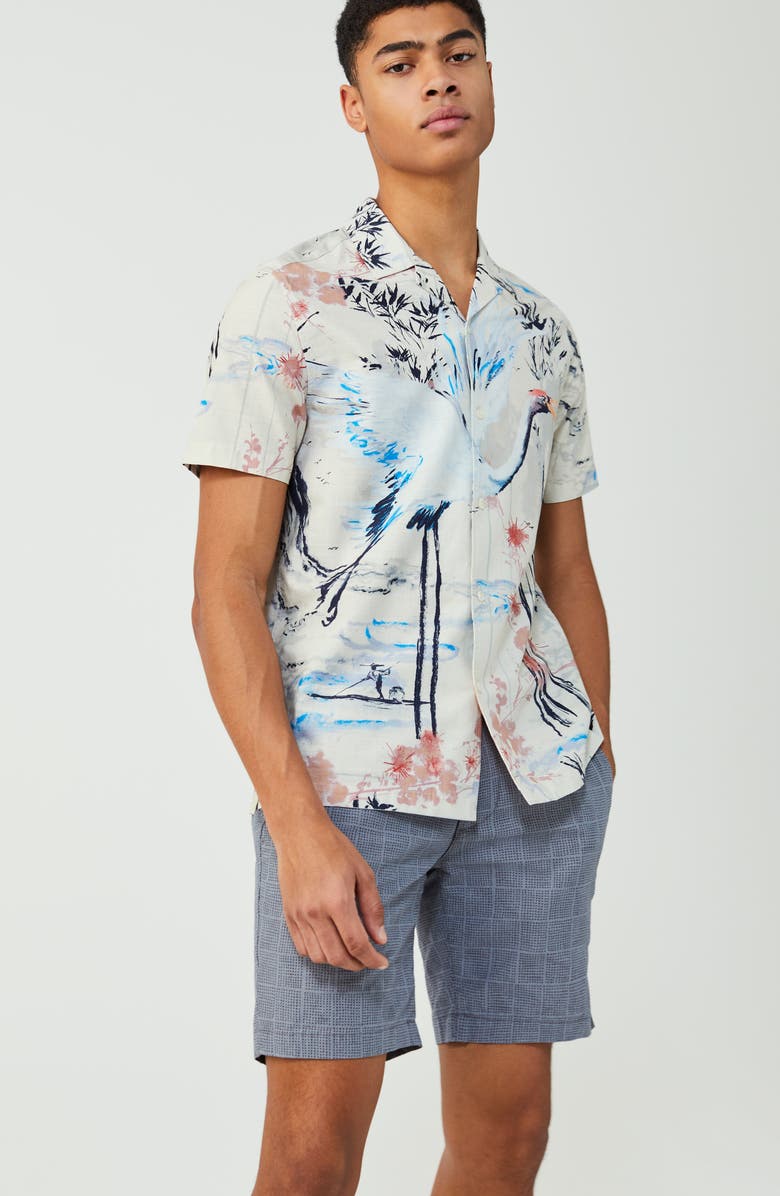 AG Wanderer Slim Fit Linen Blend Shorts, Alternate, color, 