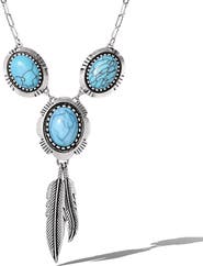 Jessica Simpson Feathers and Turquoise Necklace
