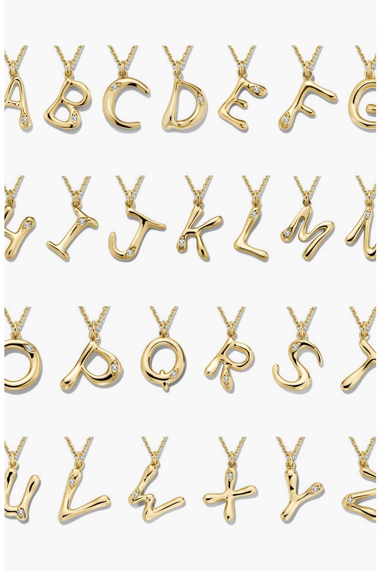 Dôme Letter Pendant Necklace, Main, color, Gold - A