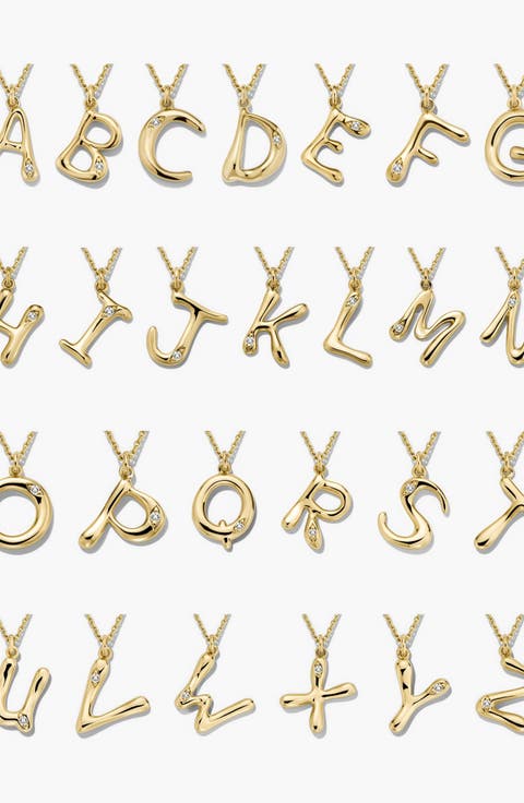 Dôme Letter Pendant Necklace