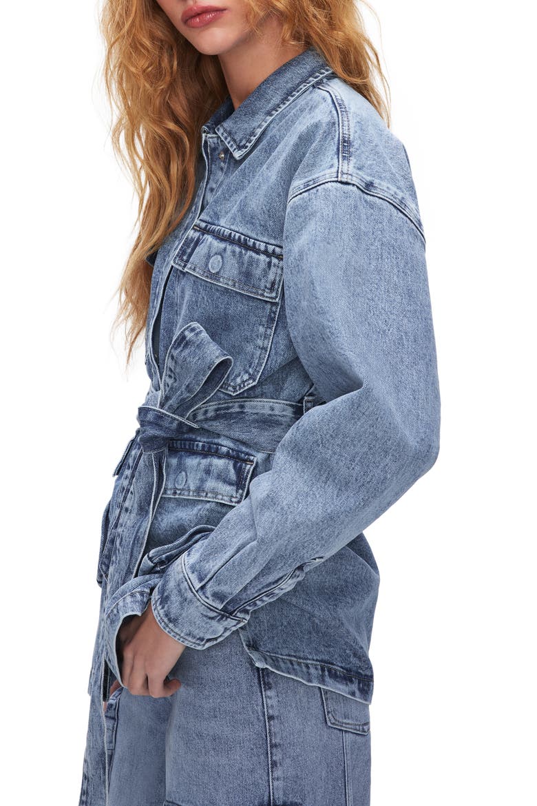 Uniform Denim Cargo Jacket, Alternate, color, INDIGO301