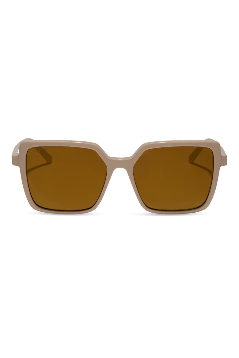 Esme 53mm Polarized Square Sunglasses, Main, color, BROWN GOLD FLASH