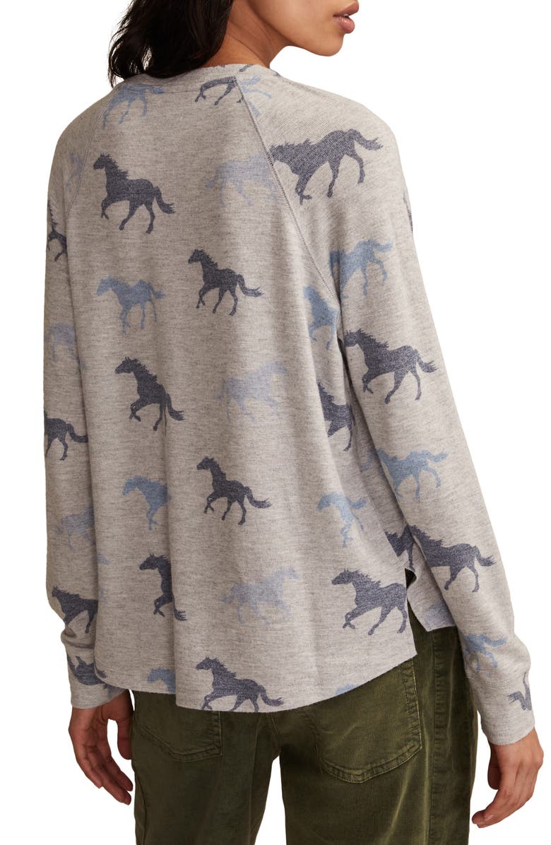 Lucky Brand Cloud Raglan Sleeve Knit Top, Alternate, color, Grey Heather Multi