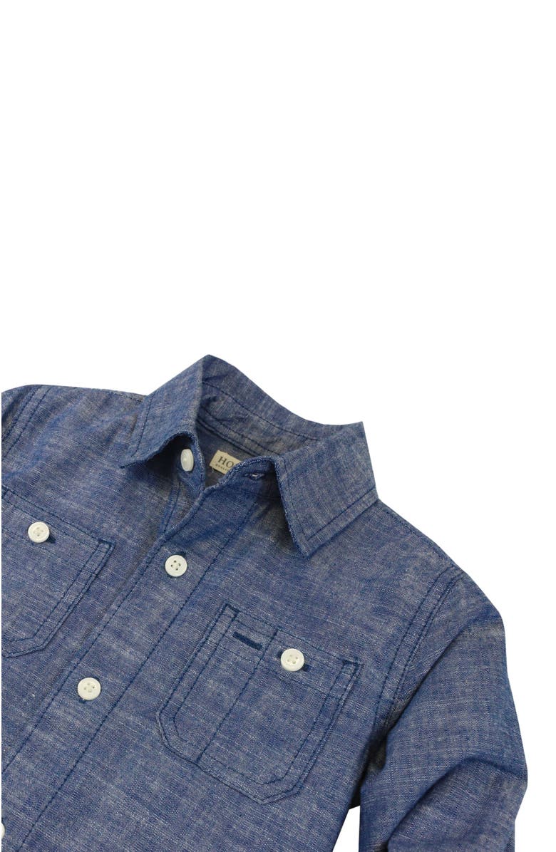 Hope & Henry Organic Long Sleeve Chambray Button Down Shirt, Alternate, color, Blue Chambray