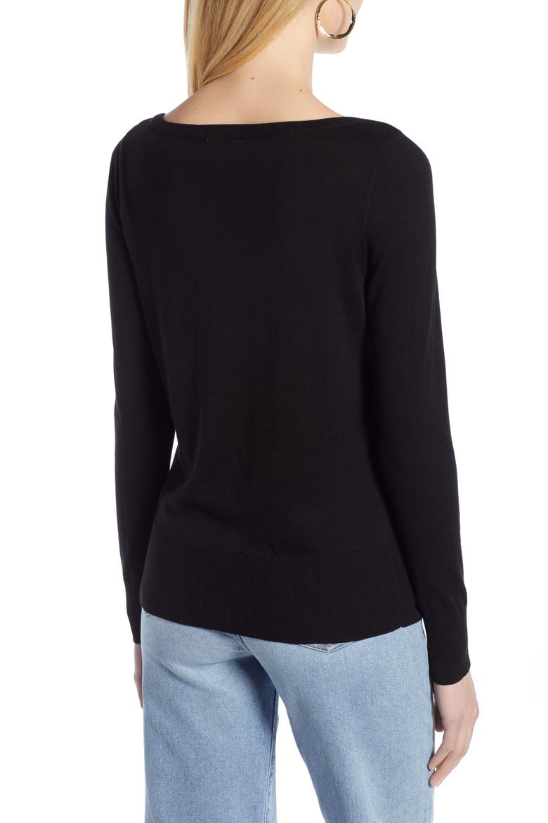 Boat Neck Sweater, Alternate, color, BLACK
