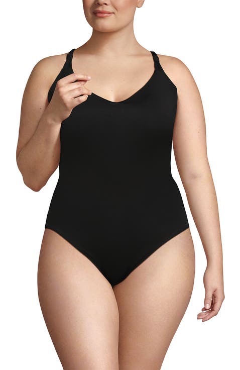 Tugless QuickDry V-Neck Multi-Way High Leg One Piece Swimsuit