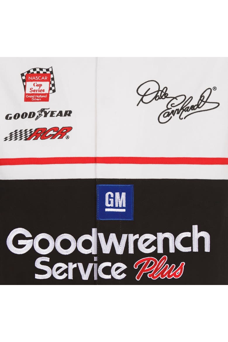 Men's JH Design White/Black Dale Earnhardt Goodwrench Twill Uniform Full-Snap Jacket, Alternate, color, White