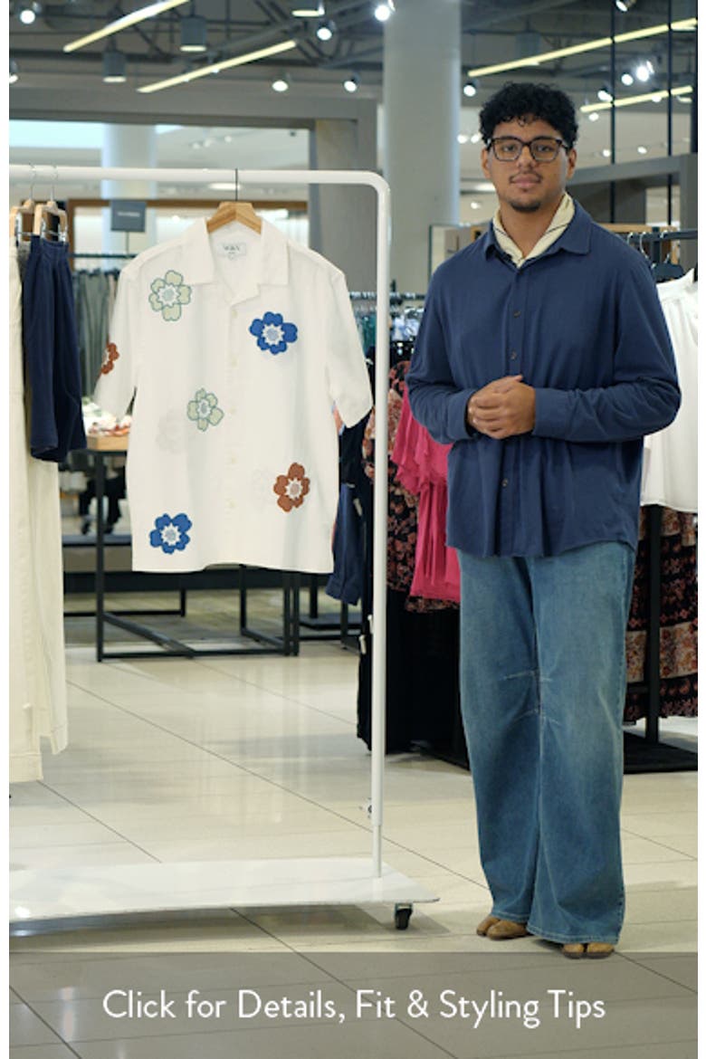 Didcot Floral Appliqué Cotton & Linen Camp Shirt video