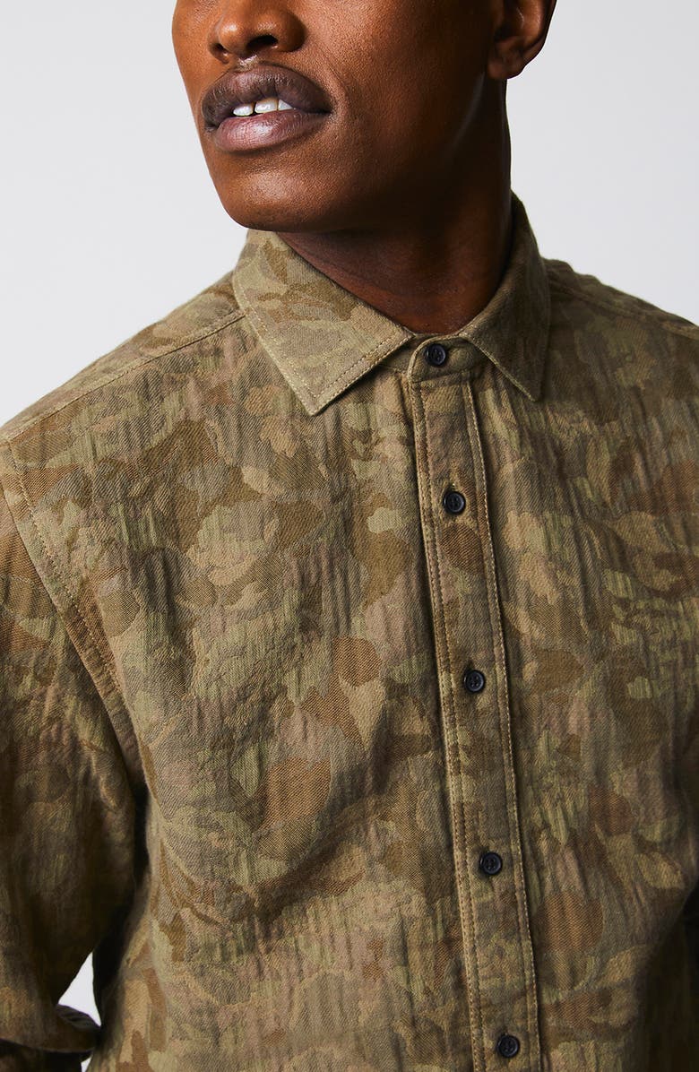 Billy Reid Tuscumbia Standard Fit Jacquard Camo Cotton Button-Up Shirt, Alternate, color,
