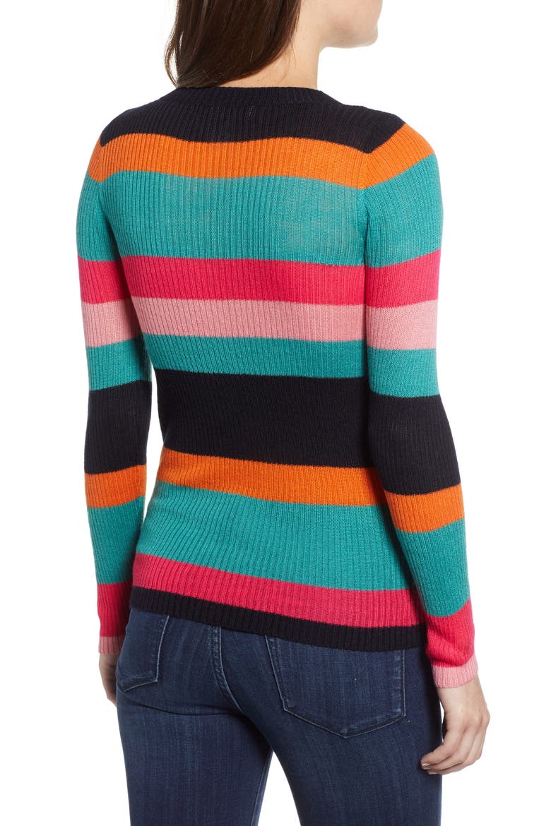 Rainbow Skivvy Stripe Sweater, Alternate, color, MULTI