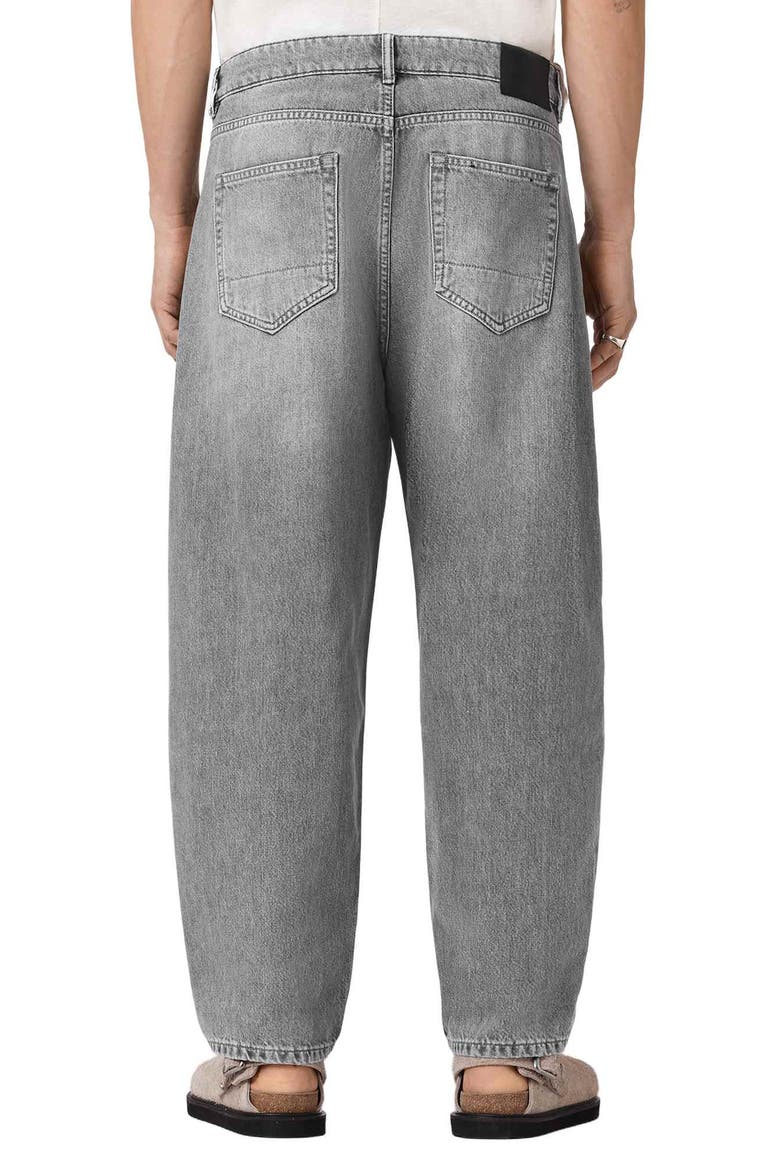 Curve Barrel Leg Organic Cotton Denim Jeans, Alternate, color, WASHED GREY