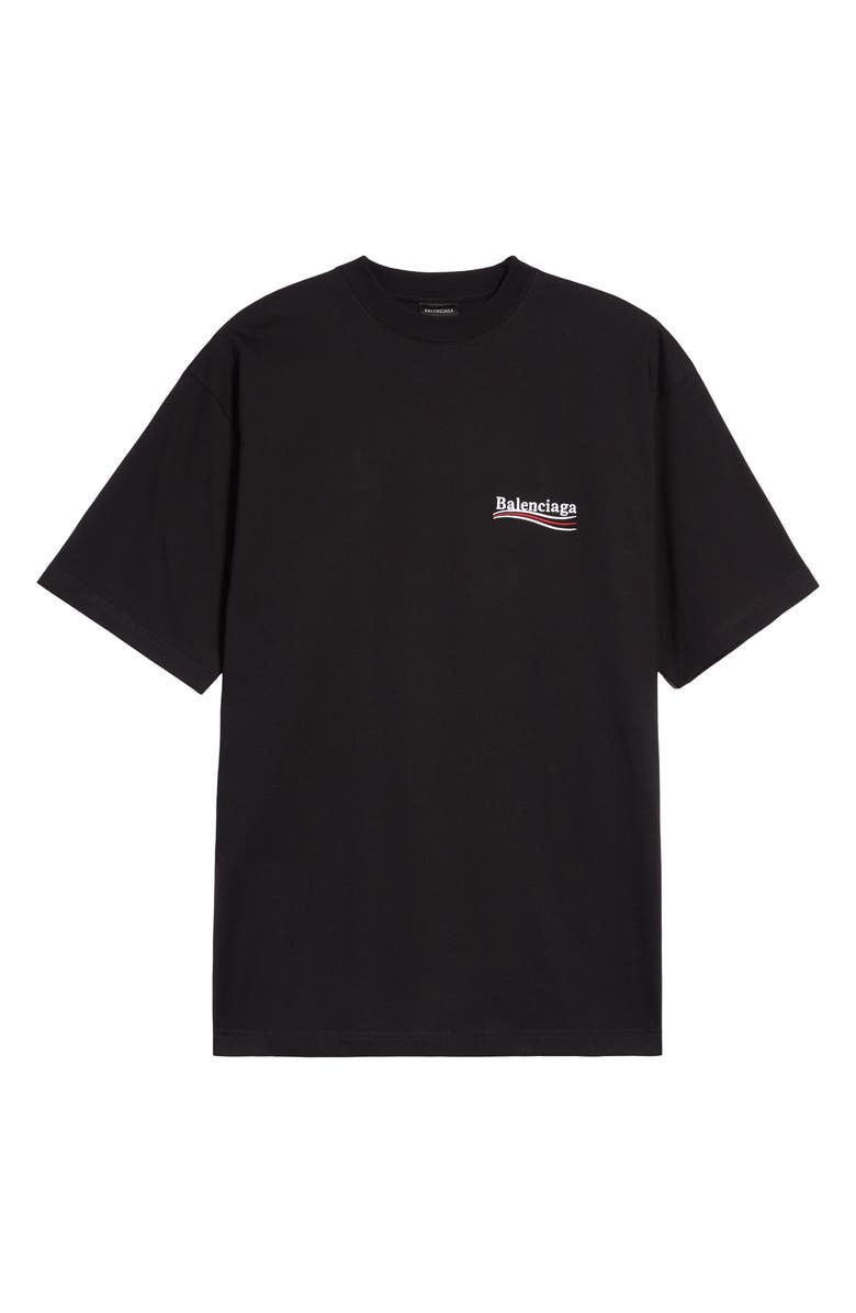 Balenciaga Campaign Logo Oversize Cotton Graphic Tee, Alternate, color, 