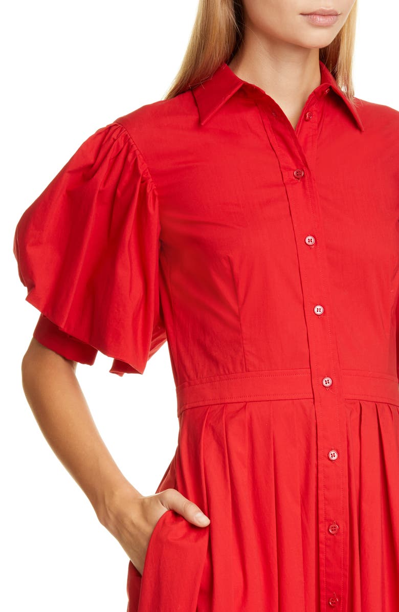Michael Kors Collection Puff Sleeve Shirtdress, Alternate, color, 