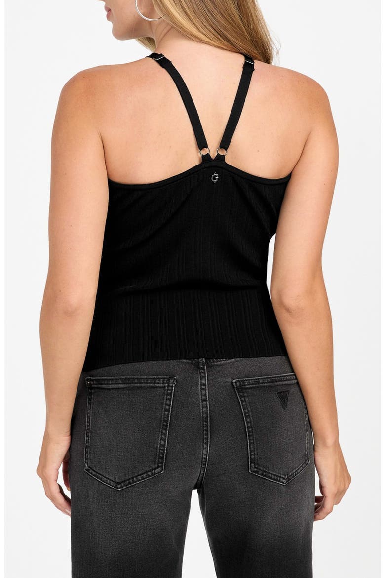 Sofie Mirage Halter Sweater Tank, Alternate, color, BLACK-BLACK