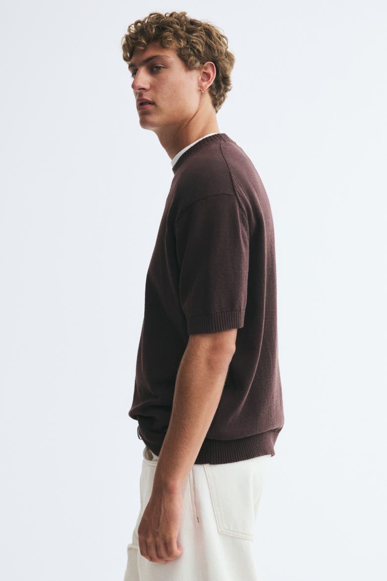 Regular-fit Knit T-shirt, Alternate, color, Dark brown