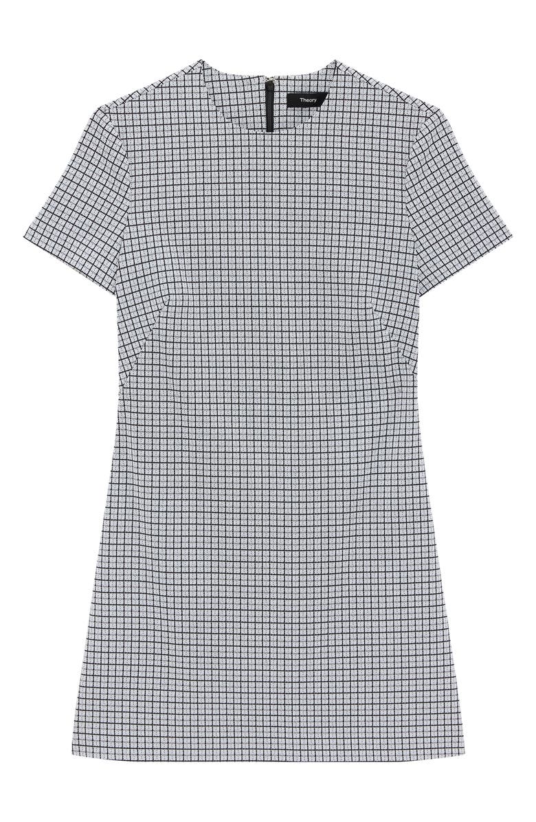 Theory Short Sleeve A-Line Mini Dress, Alternate, color, Fog Multi