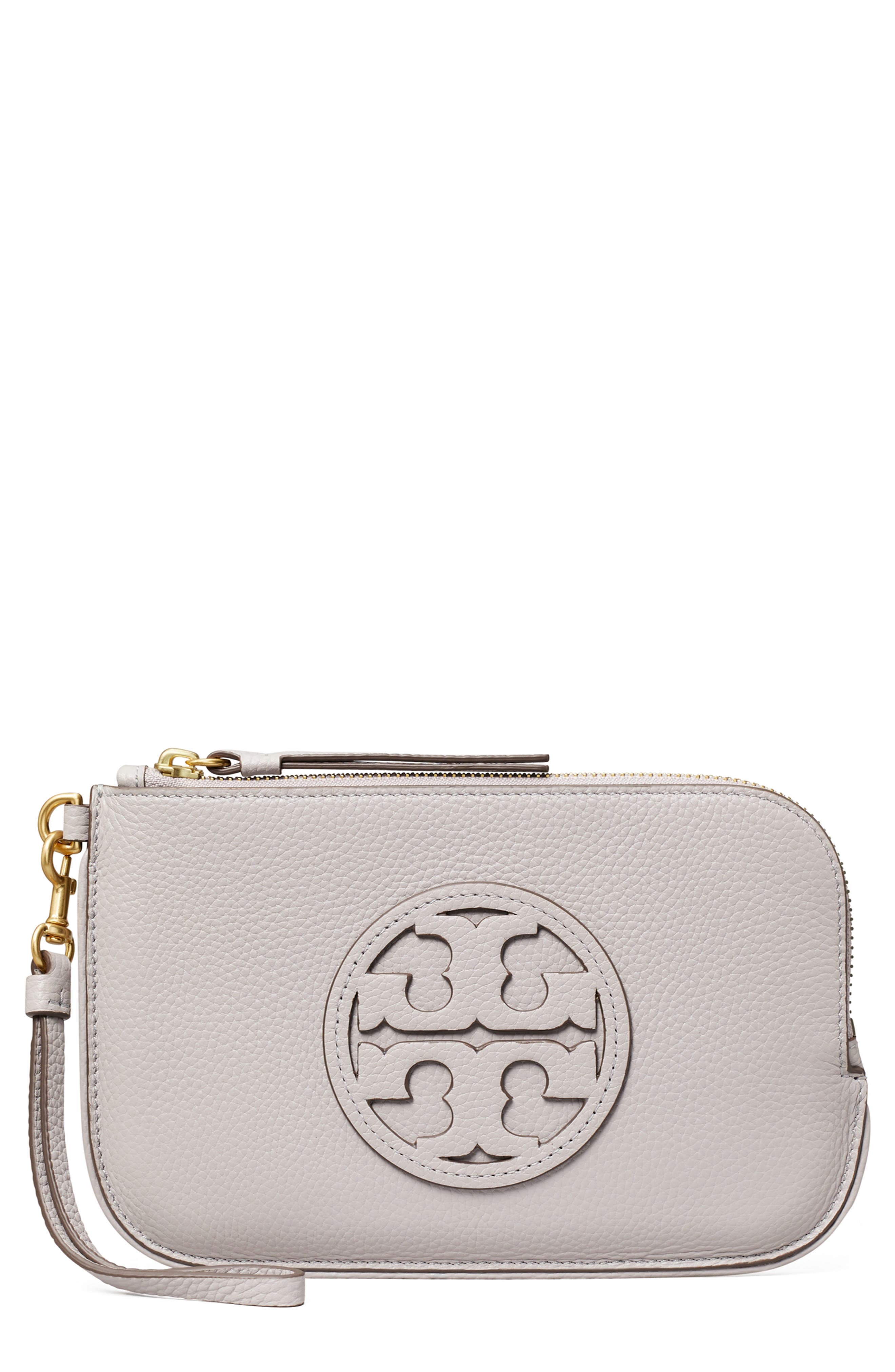 Miller Leather Wristlet, Main, color, BAY GRAY
