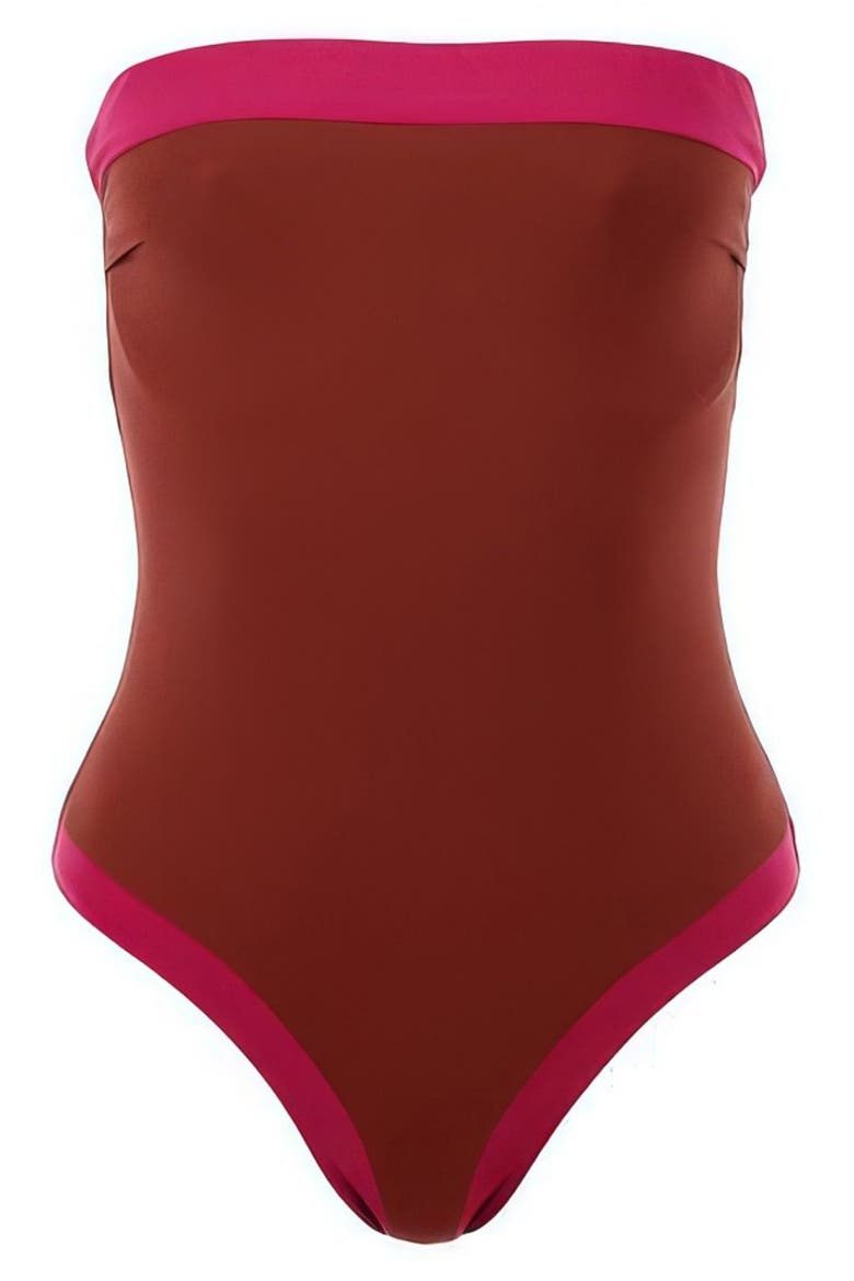 Lunaria Colorblock One-Piece Swimsuit, Alternate, color, RASPBERRY COLOR BLEND