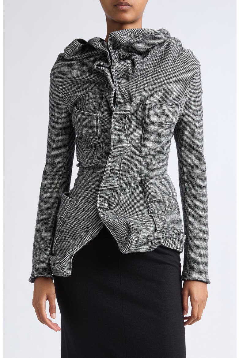 Twisted Wool Blend Jacket, Main, color, HOUNDSTOOTH
