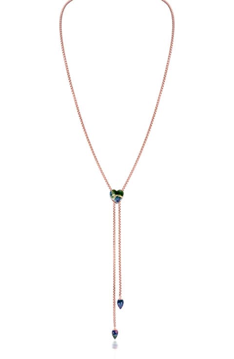 Luv Me Lace Ruby Fuchsite Slide Y-Necklace