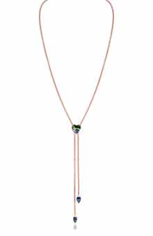 LuvMyJewelry Luv Me Lace Ruby Fuchsite Slide Y-Necklace